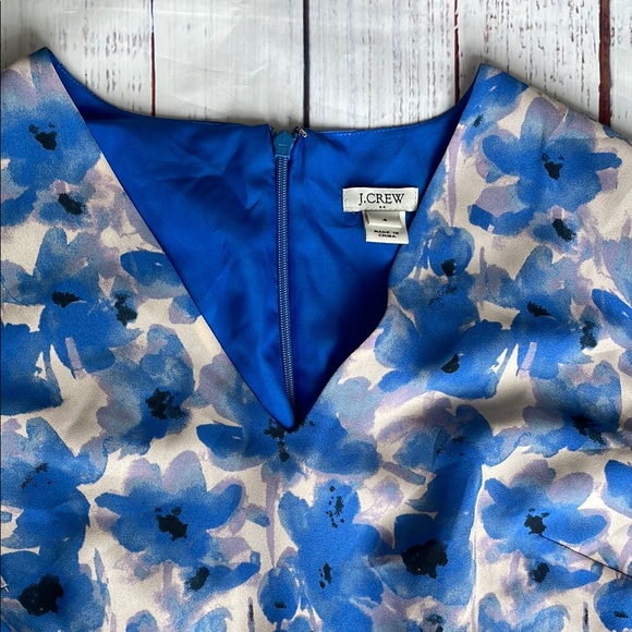 J. Crew Blue V-Neck Long Sleeve Sundress - Picture 2 of 7